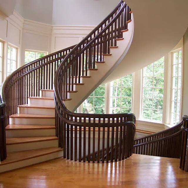 Curved Staircase Experience the elegance of MAAS Wood Work's curved staircases in Saudi Arabia. Meticulously crafted with precision, our curved staircases add a touch of sophistication and architectural beauty to your space.